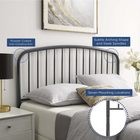Modway - Nova Métal Tête de lit King - Gris-Hauteur ajustable