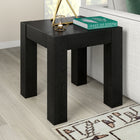 Hudson&Canal - Table d'appoint carrée Langston 22 po de largeur - Grain noir-Finition en grain noir aspect bois