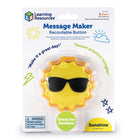Learning Resources - Enregistreur de messages - Soleil - Lot de 3-Fabriqués en plastique durable : ces boutons enregistrables pour créer des messages sont prêts à être utilisés pendant des années : fixez-les au mur ou envoyez-les à vos enfants !