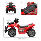 Aosom - VTT à batterie 6 V pour tout-petits avec musique - Rouge-La vitesse peut atteindre un maximum de 1.24 mph 