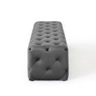 Modway - Amour Entrée à boutons touffés de 72" Performance Velvet Banc - Gris-Capacité de poids du développé couché : 550 lb
