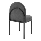 Modway - Isla Tissu rembourré Fauteuil d’appoint de salle à manger Ensemble de 2 - Charbon noir-Accents touffés de canal