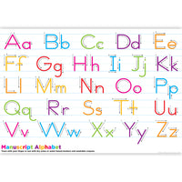 Ashley Productions - ASH95703 Placemat Studio Smart Poly Placemat d'apprentissage de l'écriture manuscrite - 13" x 19" - recto seul - paquet de 10-Utilisez avec des marqueurs effaçables à sec ou à base d'eau et des crayons lavables.