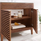 Modway - Render 36" Vanette de salle de bain - Blanc noyer-Coiffeuse à grains de noyer