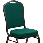 Flash Furniture – Chaise banquet empilable Hercules dossier couronne siège 2,5 po, vert, cadre filons dorés, 4/paq. (FDC01GVGN)-Coussin de siège épais de 2,5 pouces