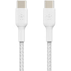 Belkin - Câble tressé USB-C vers USB-C 2.0, 1 mètre, blanc-Testé pour résister à 30 000 pliages