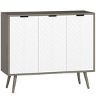 HOMCOM - Buffet moderne 36 po L, armoire latérale - gris-Grand espace de rangement avec 2 armoires à portes pour contenir les accessoires et ustensiles du quotidien 