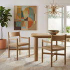 Modway - Alvia Bois Fauteuils à manger avec sièges tressés Ensemble de 2 - Chêne vieilli-X-Stretcher Support Base