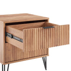 Manhattan Comfort - DUMBO Table de nuit moderne à 2 tiroirs 20,07" - Brun doré - Lot de 2-Pieds évasés en métal doré élégants ajoutant une touche de design mode et de durabilité