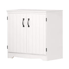 South Shore - Farnel - Armoire de rangement avec 2 portes - Blanc solide-Rangement pratique : ajoutez ce buffet dans votre cuisine et rangez vos accessoires de cuisine sur une de ses deux tablettes ajustables.