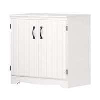 South Shore - Farnel - Armoire de rangement avec 2 portes - Blanc solide-Rangement pratique : ajoutez ce buffet dans votre cuisine et rangez vos accessoires de cuisine sur une de ses deux tablettes ajustables.