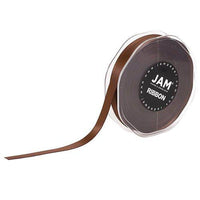 JAM Paper - Ruban de satin double face - 3/8" de large x 25 m - Brun chocolat-Couleur : marron chocolat