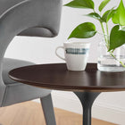 Modway - Lippa Rond de 20 po Bois Table d’appoint - Black Cherry-Tampon feutre non marquant
