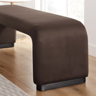Modway - Koda Performance Velvet Banc long de la chute d’eau - Brun chocolat noir-Rembourrage en mousse dense