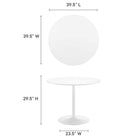 Modway - Amuse 40 po Table à manger, Blanc-Plateau en MDF