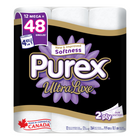 Purex - UltraLuxe papier hygiénique à la douceur luxueuse - méga rouleaux - paquet de 12-Luxueusement doux : laissez-vous tenter par le confort moelleux de Purex UltraLuxe, notre papier toilette le plus doux pour une expérience luxueuse à chaque fois