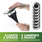 Bell + Howell - Lumières à disque à DEL pivotantes réglables - Paquet de 8-Piquets inclus pour un placement facile dans le sol