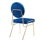 Modway - Craft Performance Velvet Fauteuil d’appoint de salle à manger - Marine d’or-8