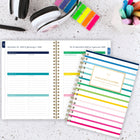 AT-A-GLANCE - Agenda hebdomadaire/mensuel bande joyeuse Emily Ley Simplified 2026 - 8 1/2 po H x 5 3/8 po l - multicoloure - bilingue-Couverture en poly durable avec design des bandes joyeuses