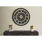 Monarch Specialties - Horloge - 30 po Rond - Mécanisme D'Engrenage - Surdimensionné Grand - Horloge Murale - Brun - Transitionnel-Cette grande horloge analogique surdimensionnée sans tic-tac affiche des chiffres romains faciles à lire et un mouvement à quartz pour une mesure précise de l'heure