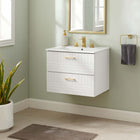 Modway - Daybreak 24" Vanette de salle de bain - Blanc blanc-RANGEMENT DE SALLE DE BAIN - Organisez les essentiels de la salle de bain et gardez le comptoir propre avec ce meuble. Avec un design spécial adapté à la plomberie, les tiroirs du bas spacieux offrent un espace de rangement suffisant