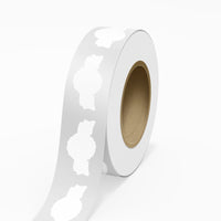 JAM Paper - Rouleaux d'étiquettes standard - sceau anniversaire - 1 3/8 x 2 5/8 - film blanc brillant - 125 étiquettes/rouleau-Couleur : Film blanc | Faites ressortir votre courrier avec des étiquettes d'adresse d'expédition avec couche de film haute brillance (laminées).