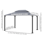 Outsunny - Pavillon de patio 13 pi l x 10 pi L - auvent de pavillon d’extérieur - gris foncé-Les rideaux latéraux et les moustiquaires se fixent facilement avec des attaches auto-agrippantes
