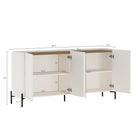 Manhattan Comfort - Buffet moderne Abbey 170 cm - Érable et blanc cassé-Des bords arrondis en bois lisse ajoutent une touche moderne et améliorent la sécurité