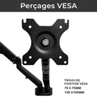 MotionGrey - Support de moniteur simple - Bras de fixation VESA pour écrans jusqu’à 28 po - Noir-Ajustement complet des mouvements : inclinez, pivotez, tournez et ajustez la hauteur de votre écran pour obtenir l’angle de vision idéal, que ce soit pour le travail ou les loisirs