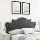Modway - Evangeline Performance Velvet Tête de lit jumelée, Charbon de bois-Assemblée requise
