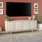 Hudson&Canal - Meuble TV Aelin pour téléviseurs jusqu'à 75" - Blanc aulne-Caractéristiques assemblage facile