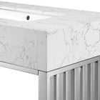 Modway - Gridiron 36" Vanette de salle de bain - Argent blanc-Matchs non inclus