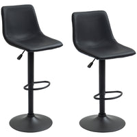 HOMCOM - Tabourets de bar de cuisine à hauteur de comptoir réglable - gris - paquet de 2-Ensemble de 2 pièces pour un look élégant et coordonné dans votre maison 
