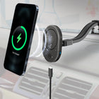 Mighty Mount - Support de chargeur sans fil MagSafe 15W - Base à ventouse col de cygne-Deux options de montage : peut être monté sur le tableau de bord et le pare-brise