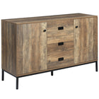 HOMCOM - Buffet de cuisine industriel 47,25 po L - brun rustique-Grand espace de rangement avec 2 armoires à portes et 3 tiroirs pour ranger les accessoires et ustensiles du quotidien 