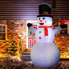 Outsunny - Bonhomme de neige gonflable de Noël 12pi avec lumière LED rotative-Couleur primaire : blanc 
