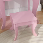 Qaba - Coiffeuse pour enfants avec tabouret, coiffeuse maquillage pour filles avec miroirs trifold, tiroir étoile - rose-Matériau : MDF, Acrylique  
