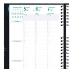 Blueline - 2026 Agenda Timanager CoilPro 7-jour hebdomadaire/mensuel 13 mois - 11 po x 8-1/2 po - Noir - Anglais-Coins détachables