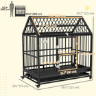 PawHut cage pour chien robuste 49 po avec plateau amovible, portes - toit ouvrant-Plateau amovible et toit à charnières pour un nettoyage facile 