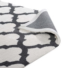 Modway - Lida Treillis marocain Tapis de 5 pi l x 8 pi L - Ivoire et charbon de bois-Résistant aux taches / Facile à nettoyer