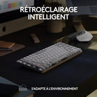 Logitech - MX Mechanical Mini pour Mac Clavier Sans Fil Illumine - Boutons Tactiles Silencieux - Gris ( Space Grey)-Smart Illumination: Touches retroeclairees qui s'allument au moment où votre main s'approche du clavier sans fil et s'ajuste automatiquement selon les conditions lumineuses environnantes
