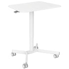 ShoppingAll - Chariot pneumatique de bureau pour ordinateur portable à hauteur réglable - blanc-Le bureau en bois d'une seule pièce mesure 71 cm x 50 cm / 28 " x 19,7", taille idéale pour s'adapter à presque toutes les tailles d'écran, d'ordinateur portable ou de tablette, avec claviers.