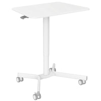 ShoppingAll - Chariot pneumatique de bureau pour ordinateur portable à hauteur réglable - blanc-Le bureau en bois d'une seule pièce mesure 71 cm x 50 cm / 28 " x 19,7", taille idéale pour s'adapter à presque toutes les tailles d'écran, d'ordinateur portable ou de tablette, avec claviers.