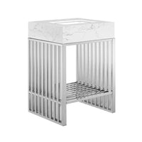Modway - Gridiron 24" Vanette de salle de bain - Argent blanc-Vanité de salle de bain moderne