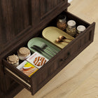 HOMCOM - Armoire de cuisine 72 po avec lumière LED et étagères de porte - brun-Fabriqué en panneau de particules robuste et MDF, supportant jusqu’à 220 lb (100 kg) 