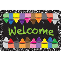 Ashley Productions - The Original Fun Mat - Tapis de Bienvenue - 15 -5" x 23 -5" - Composition de Crayons de Bienvenue-Mesure et conception : Le tapis de composition Welcome Crayons mesure 15,5 po x 23,5 po.