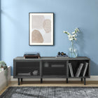 Modway - Kurtis 67 po Meuble à disques TV et vinyle, Fusain-MDF et panneau de particules