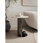Manhattan Comfort - Table d’appoint Laurel 19,68 po style moderne et glamour - Noir-Magnifique plateau de table en pierre frittée