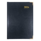 Brownline - 2026 Agenda hebdomadaire Executive - 8-3/16 po x 5-5/8 po - Couleurs assorties - Trilingue-Reliure cousue avec couverture flexible en cuir contrecollé