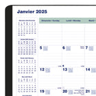 Blueline - 2024-2025 agenda mensuel - 9-1/4 po x 7-1/4 po - Noir - Bilingue-Section pour les numéros de téléphone et adresses